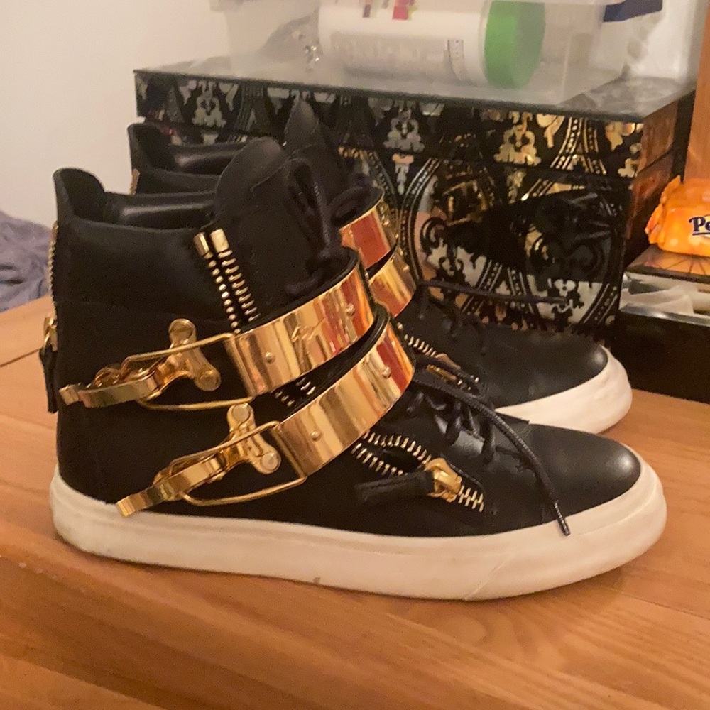 Zanotti gold buckle sneakers